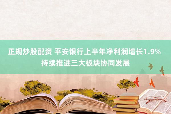 正规炒股配资 平安银行上半年净利润增长1.9% 持续推进三大板块协同发展