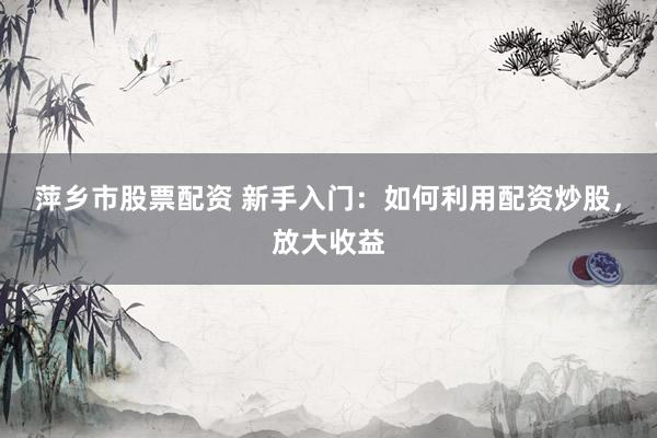 萍乡市股票配资 新手入门：如何利用配资炒股，放大收益